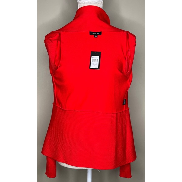 Verve Ami women’s bright red draped waterfall open front cardigan sweater NWT S - Picture 6 of 8